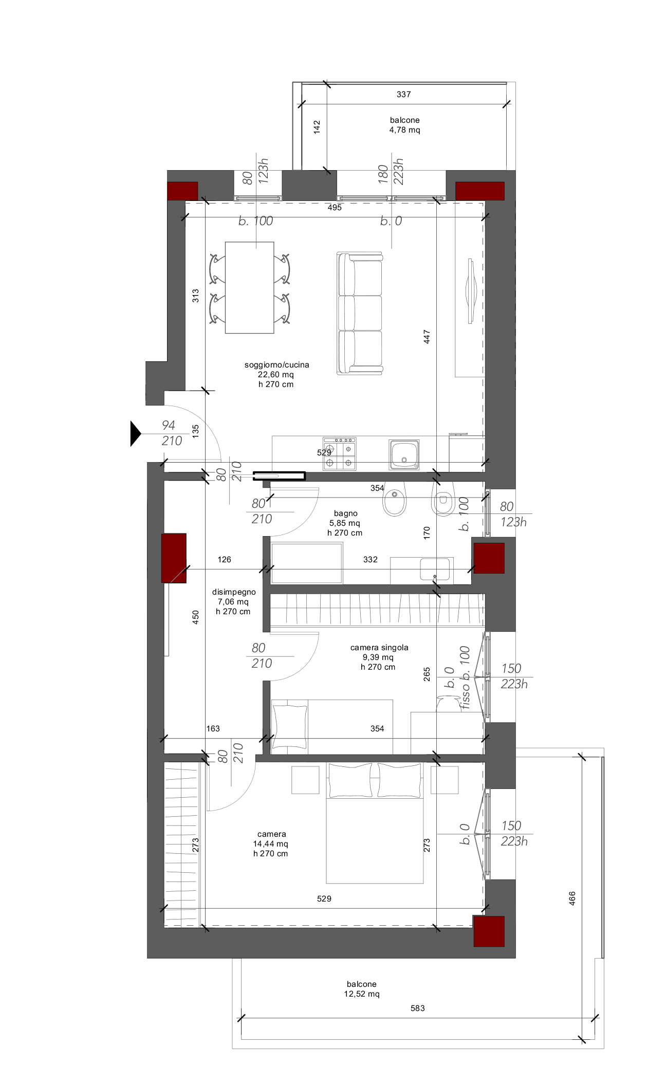 Trilocale B8